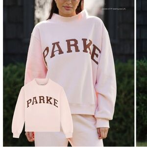 Parke Hometown Varsity Mockneck NEW Varsity Pullover in Rose + Mocha Size S/M